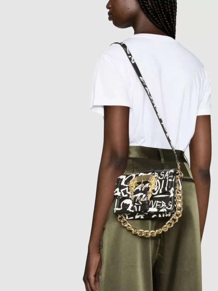 graffiti-print crossbody bag versace