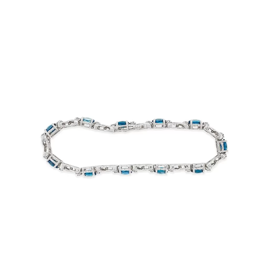 Irisa by Martin Binder London Blue Topaz & Diamond Station Bracelet