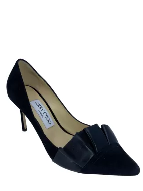 Jimmy Choo Leena Black Suede Pump Size 37 1/2