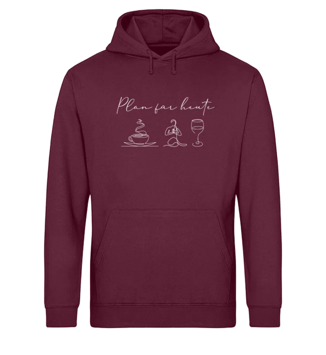 Kaffee Yoga Wein Bio Hoodie Unisex