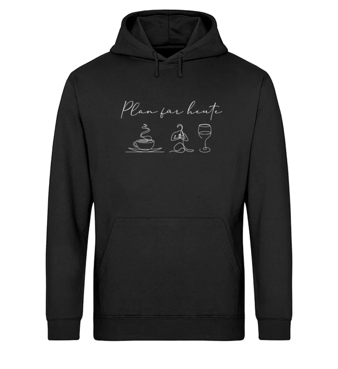 Kaffee Yoga Wein Bio Hoodie Unisex