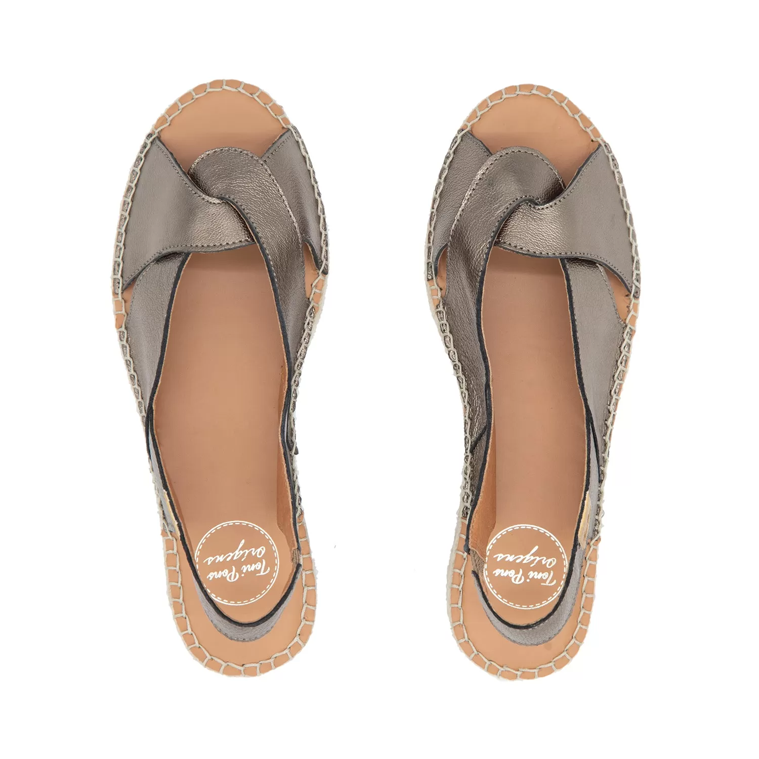 Leather Wedege Espadrille for Women - Enola-P