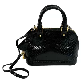 Louis Vuitton Brand New 3200 Black Python Alma BB Bag