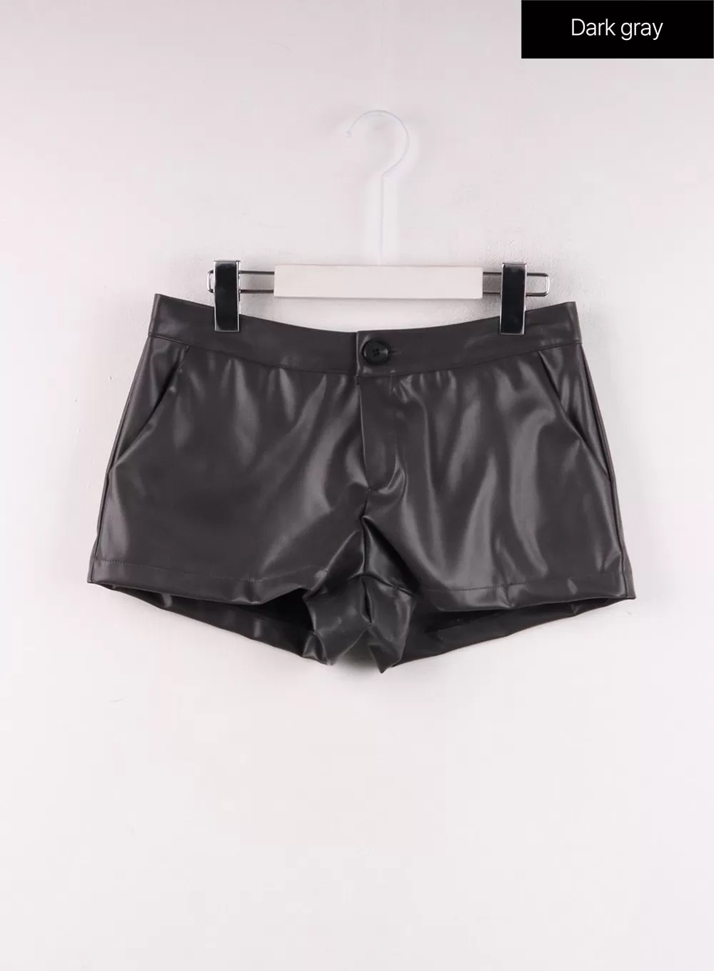 Low Rise Faux Leather Shorts CF401