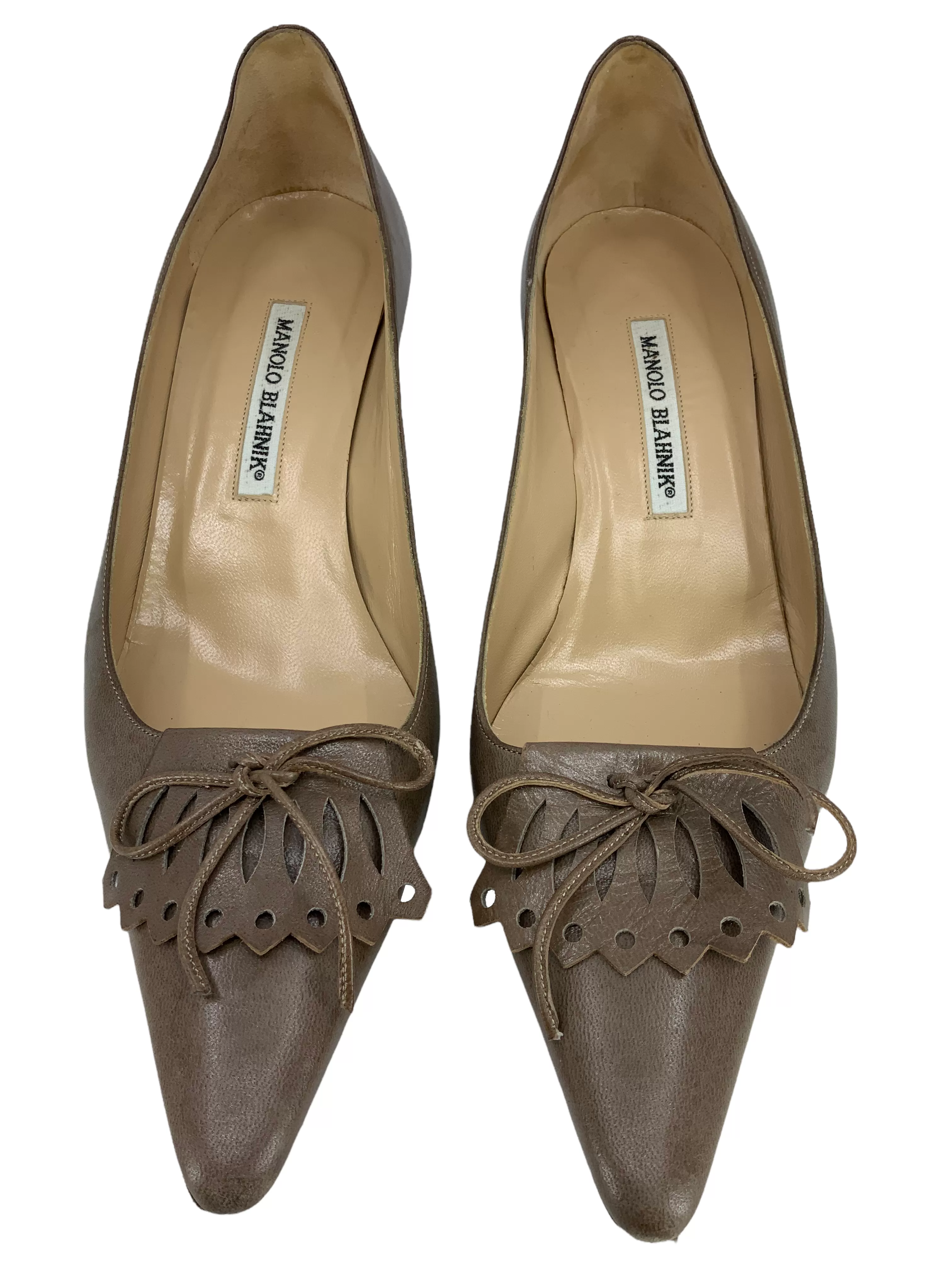 Manolo Blahnik Leather Pointed-Toe Pumps Size 9