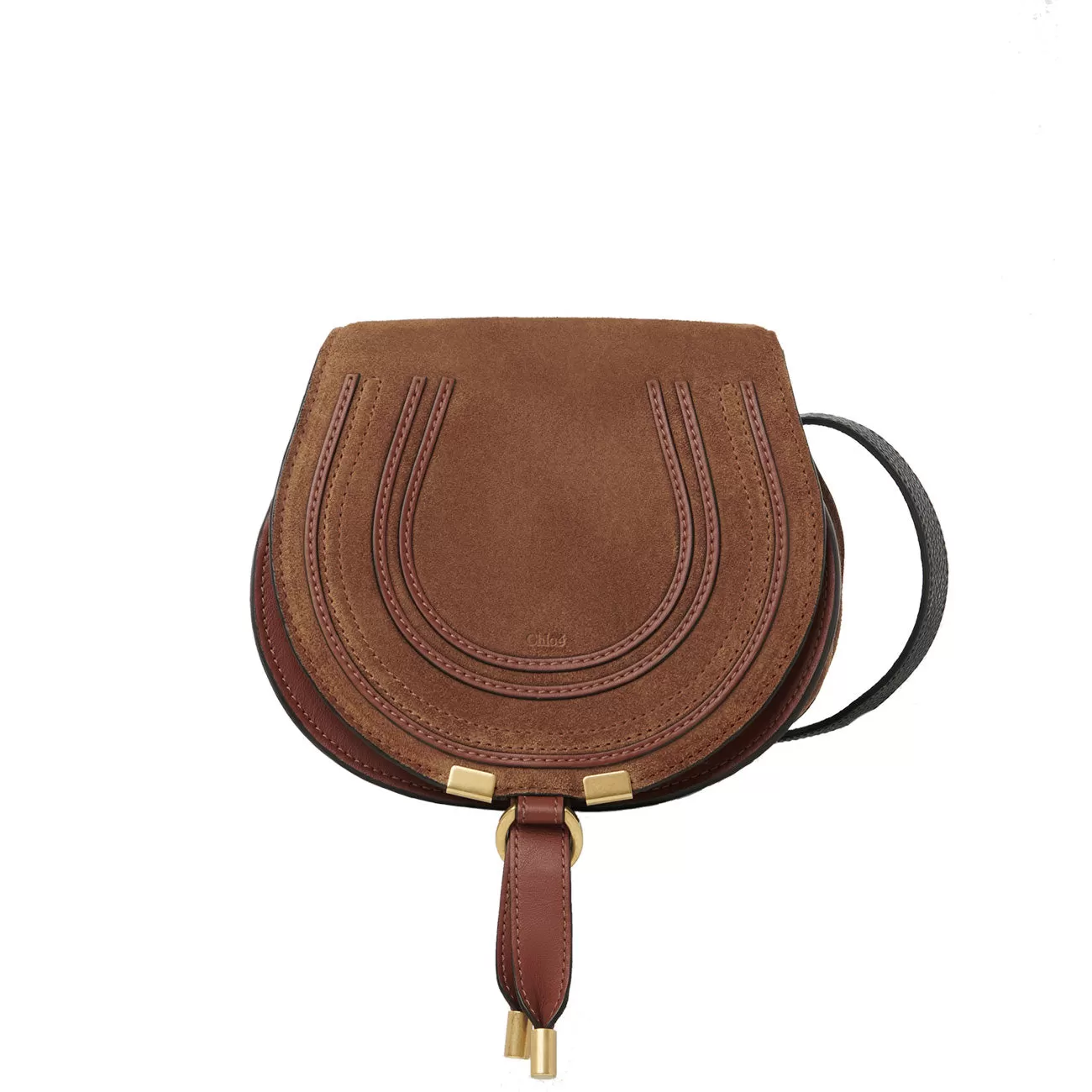 Marcie Mini Satchel Suede, Tan / Black