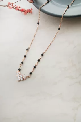 Mini Flower Garland Rose Gold Plated Sterling Silver Mangalsutra Necklace