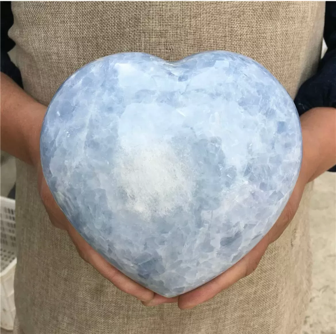 Natural Blue Calcite Gemstone Quartz Heart