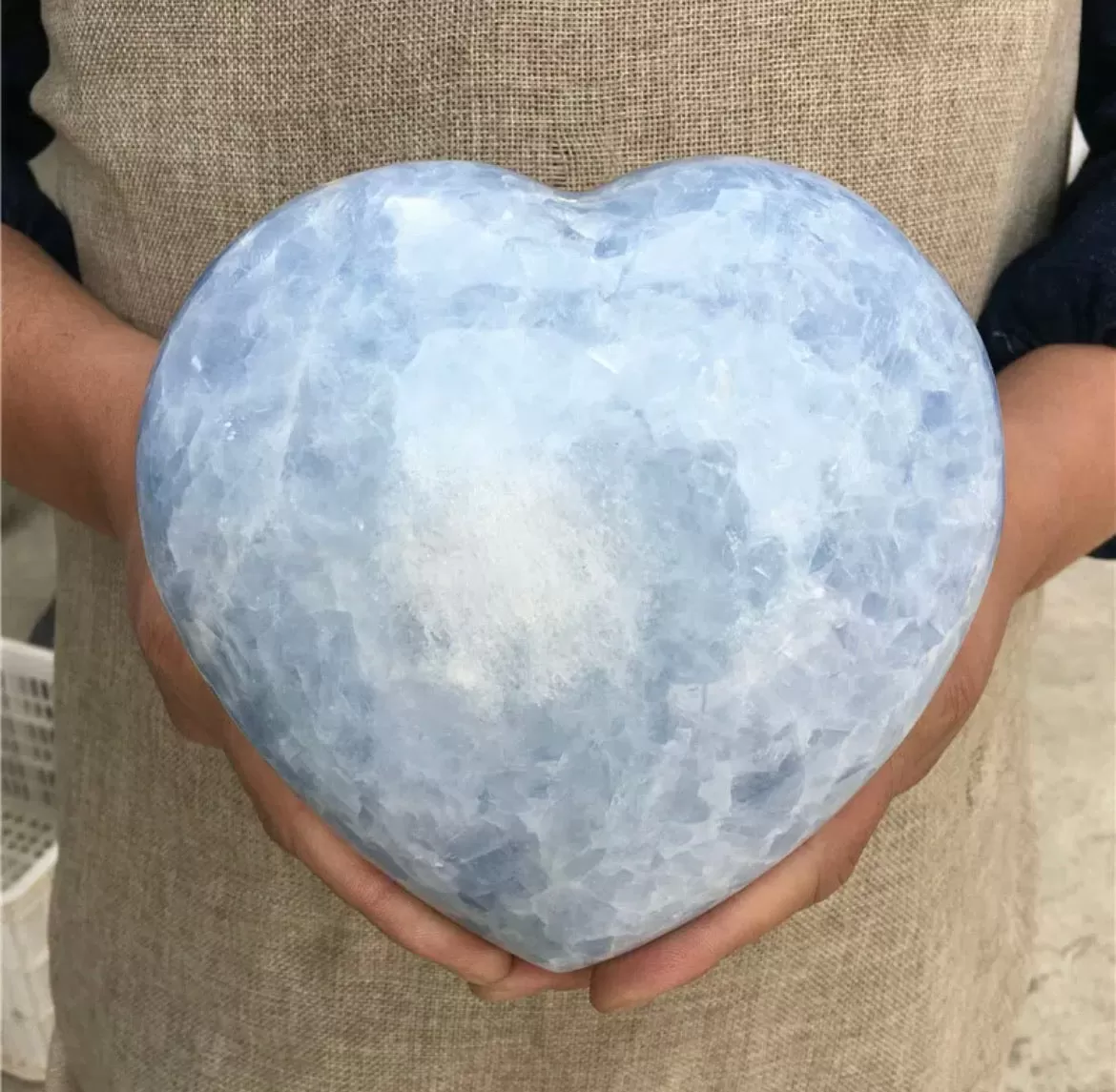 Natural Blue Calcite Gemstone Quartz Heart