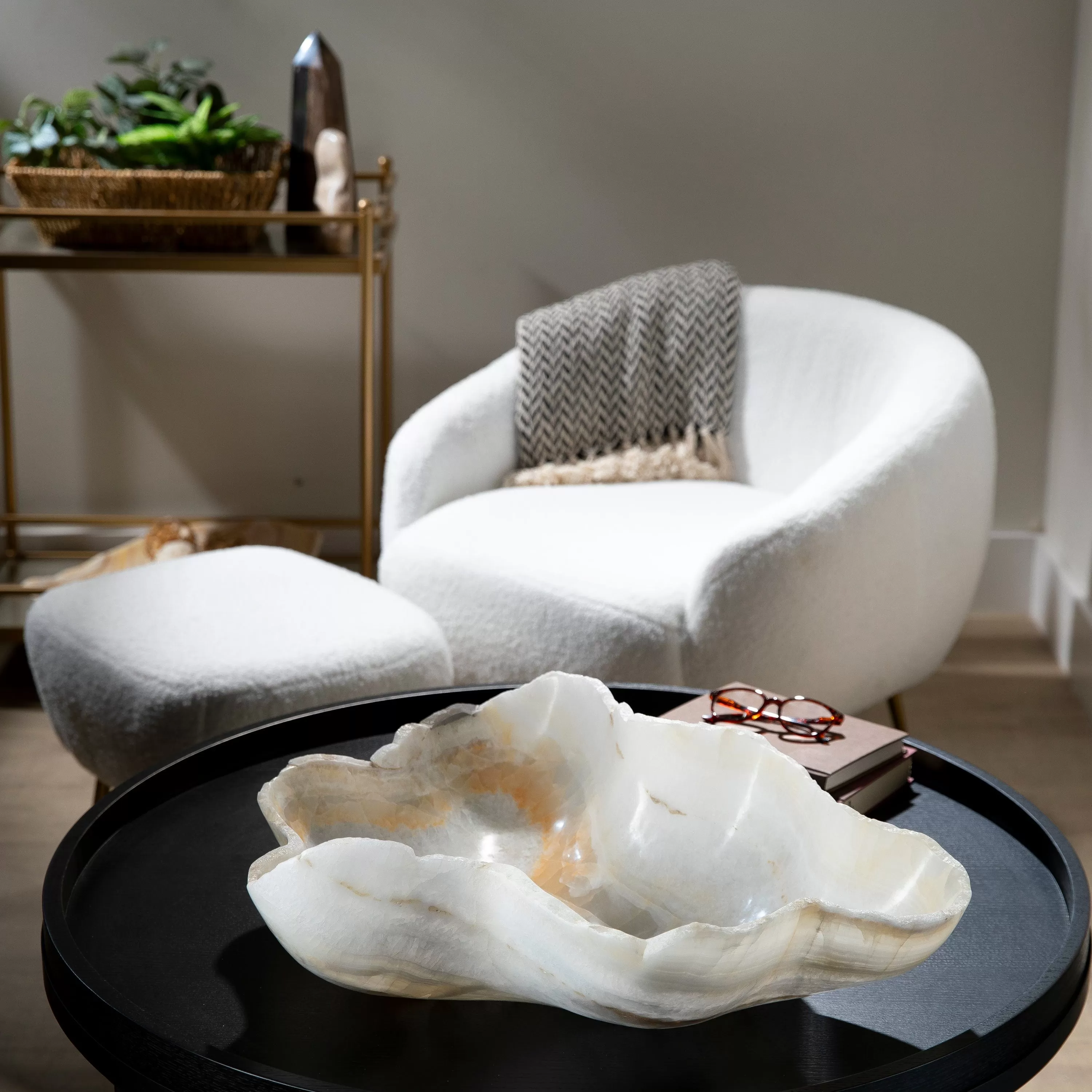 Natural White Onyx Bowl 25