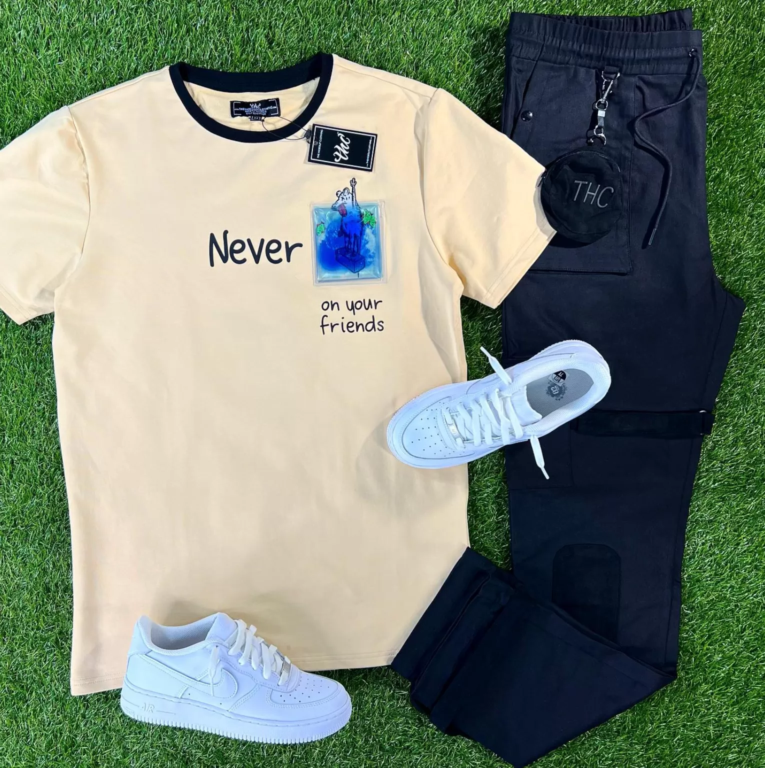 Never Rat Swim With The Fishes Pocket Tee (Chardonnay Khaki) /D17