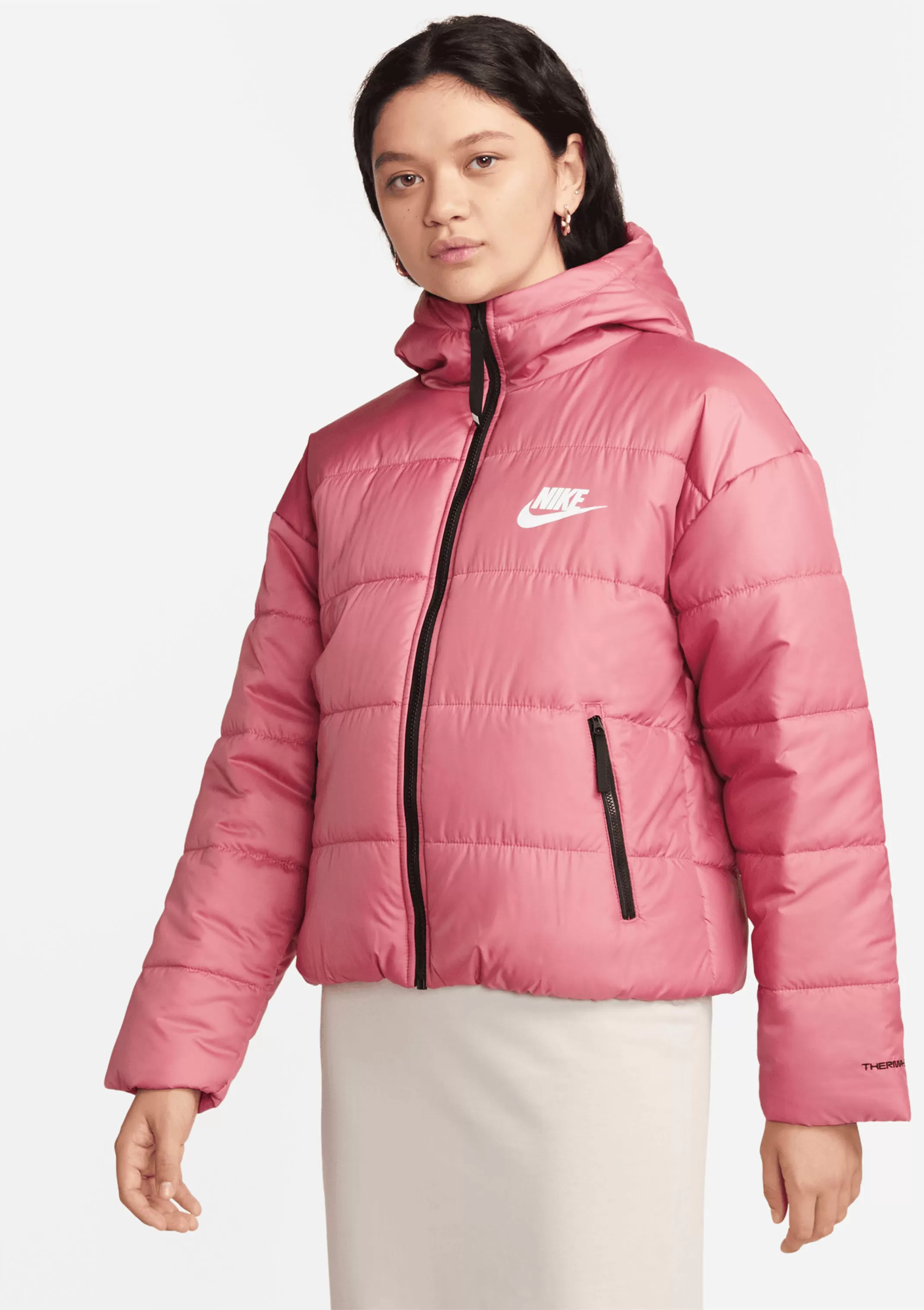 Nike Womens Sportswear Classic Hooded Puffer Jacket Pink <br> DJ6995 667