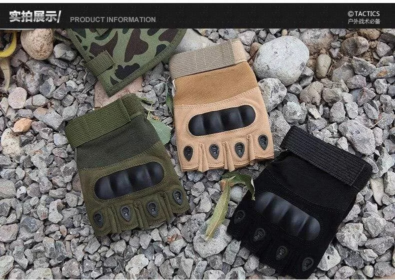 Outdoor Tactical Gloves Airsoft Sport Gloves Half Finger Type Military Men Combat Gloves Shooting Hunting Gloves