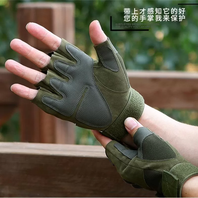 Outdoor Tactical Gloves Airsoft Sport Gloves Half Finger Type Military Men Combat Gloves Shooting Hunting Gloves