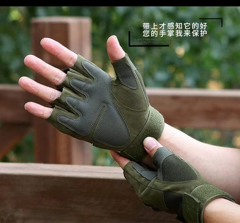 Outdoor Tactical Gloves Airsoft Sport Gloves Half Finger Type Military Men Combat Gloves Shooting Hunting Gloves