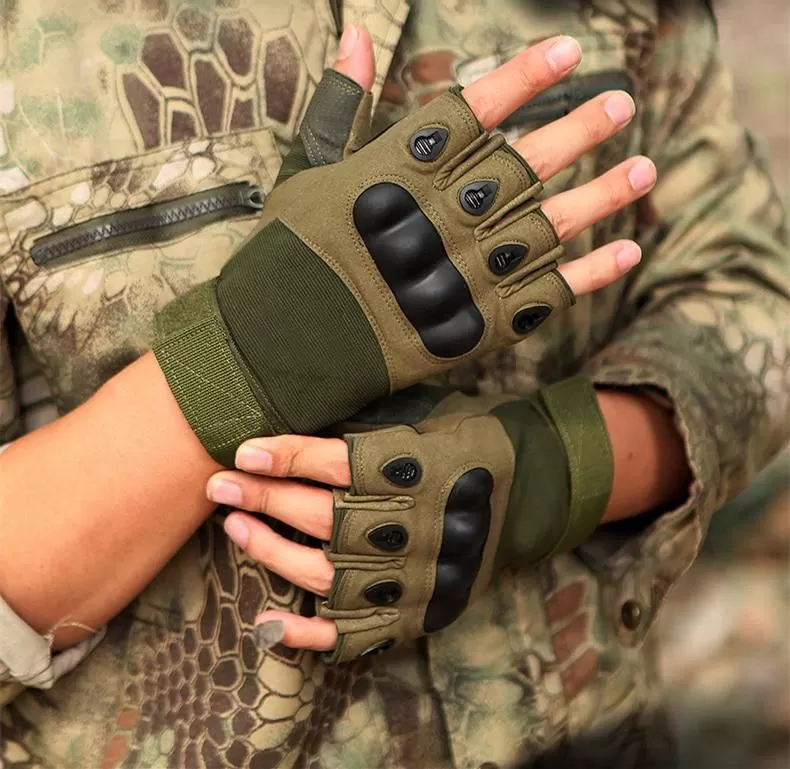 Outdoor Tactical Gloves Airsoft Sport Gloves Half Finger Type Military Men Combat Gloves Shooting Hunting Gloves