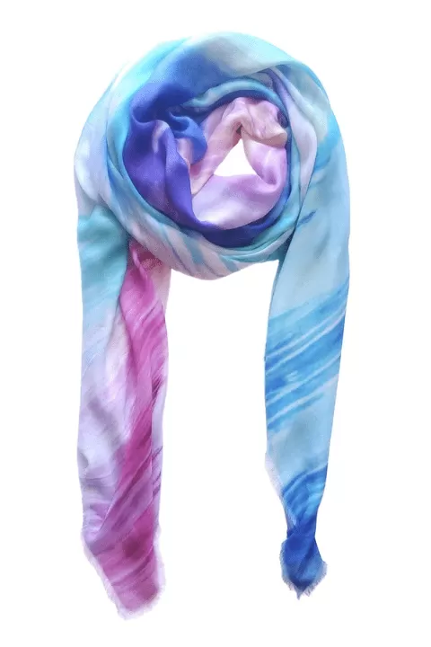 Oversized Square Italian Cashmere Blend Scarf - Prismatic, New Zealand