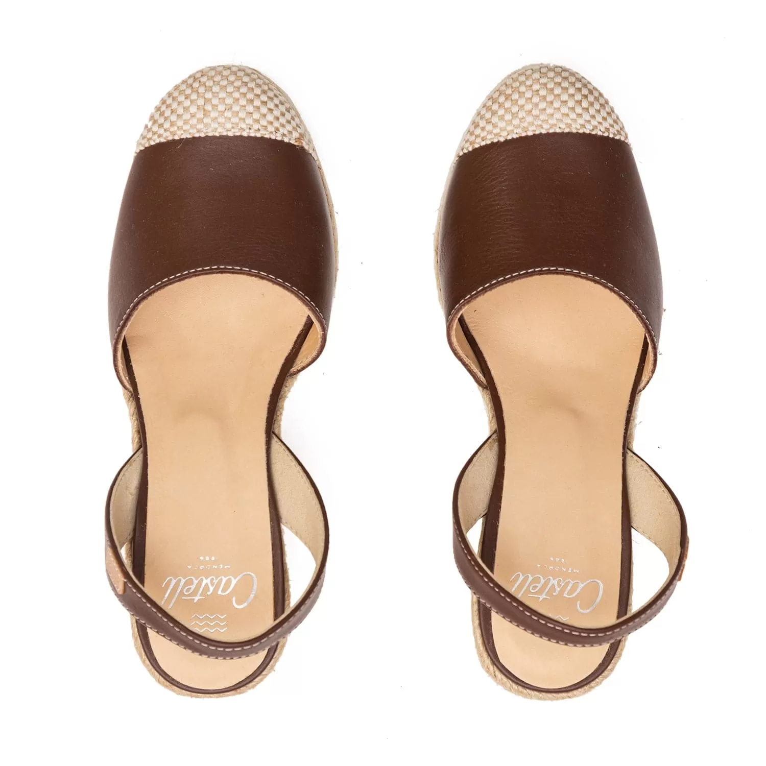 Plain Closed Toe Leather Menorcan Espadrille For Women - Frida Montada 1924 Ciervo