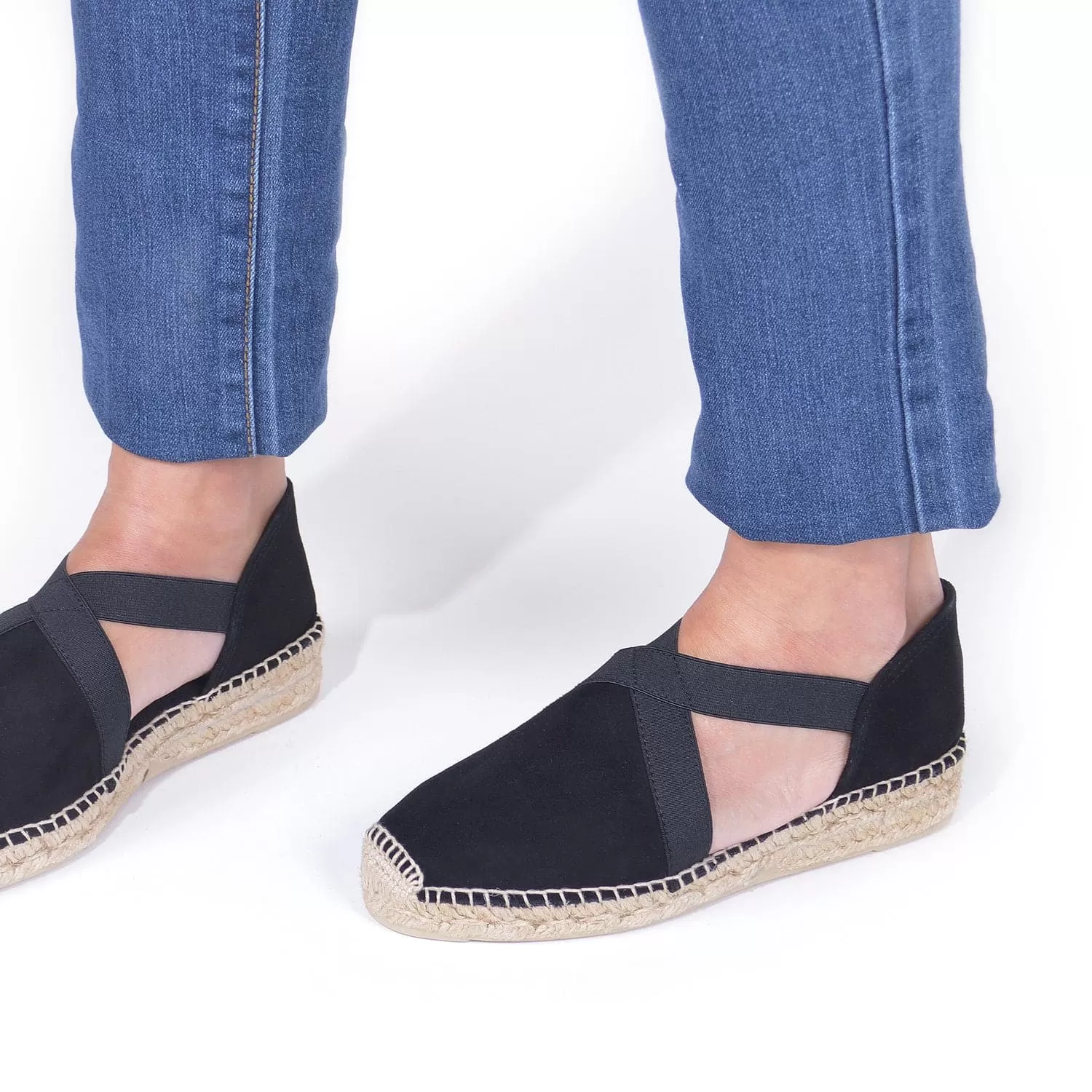 Plain Suede Leather Wedge Espadrille for Women - Enar-A