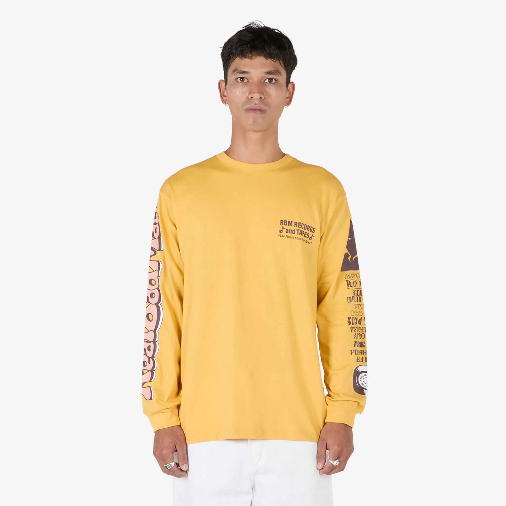 Records and Tapes Longsleeve T-Shirt Mustard