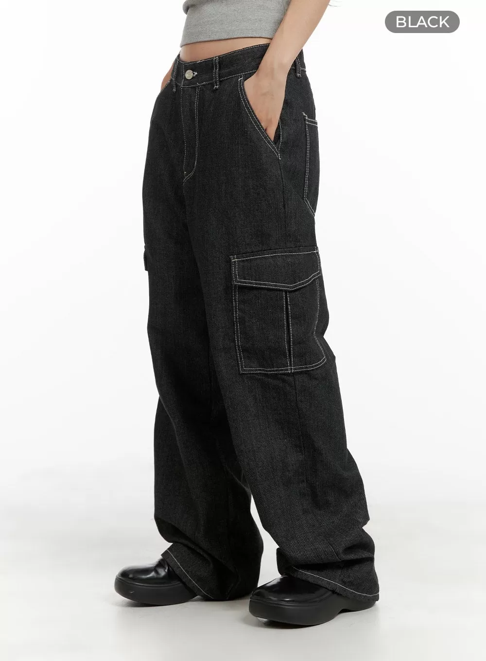 Recycled Cargo Baggy Jeans (Unisex) CM425