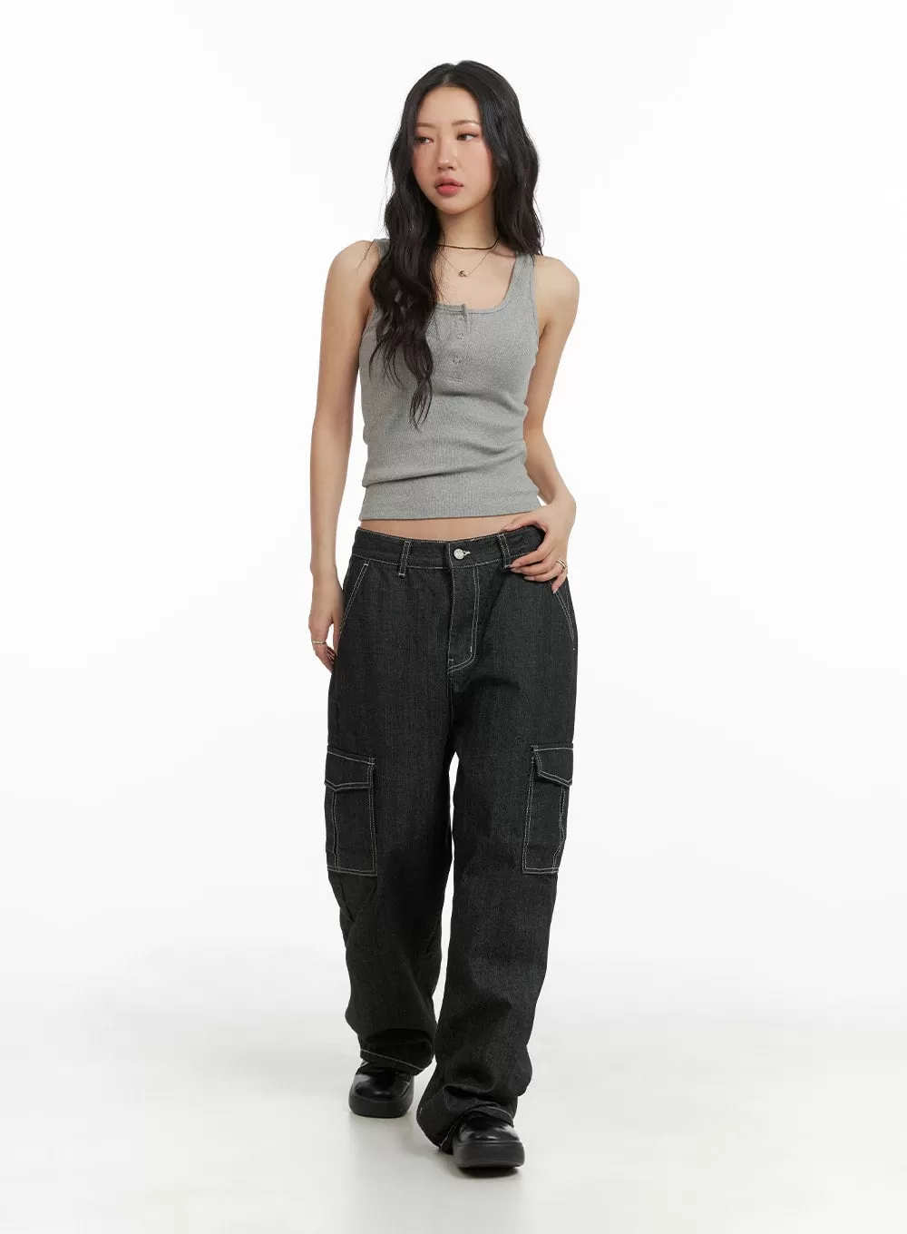 Recycled Cargo Baggy Jeans (Unisex) CM425