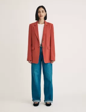 Red Single Breasted Blazer