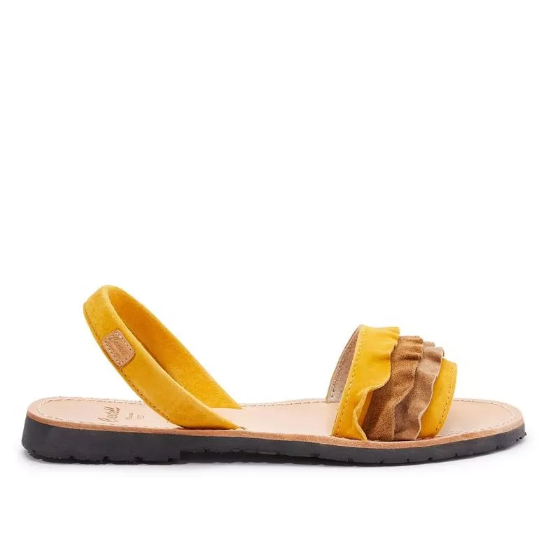 Renewed Leather Open Toe Menorcan Sandal For Women - A Rueda 2082