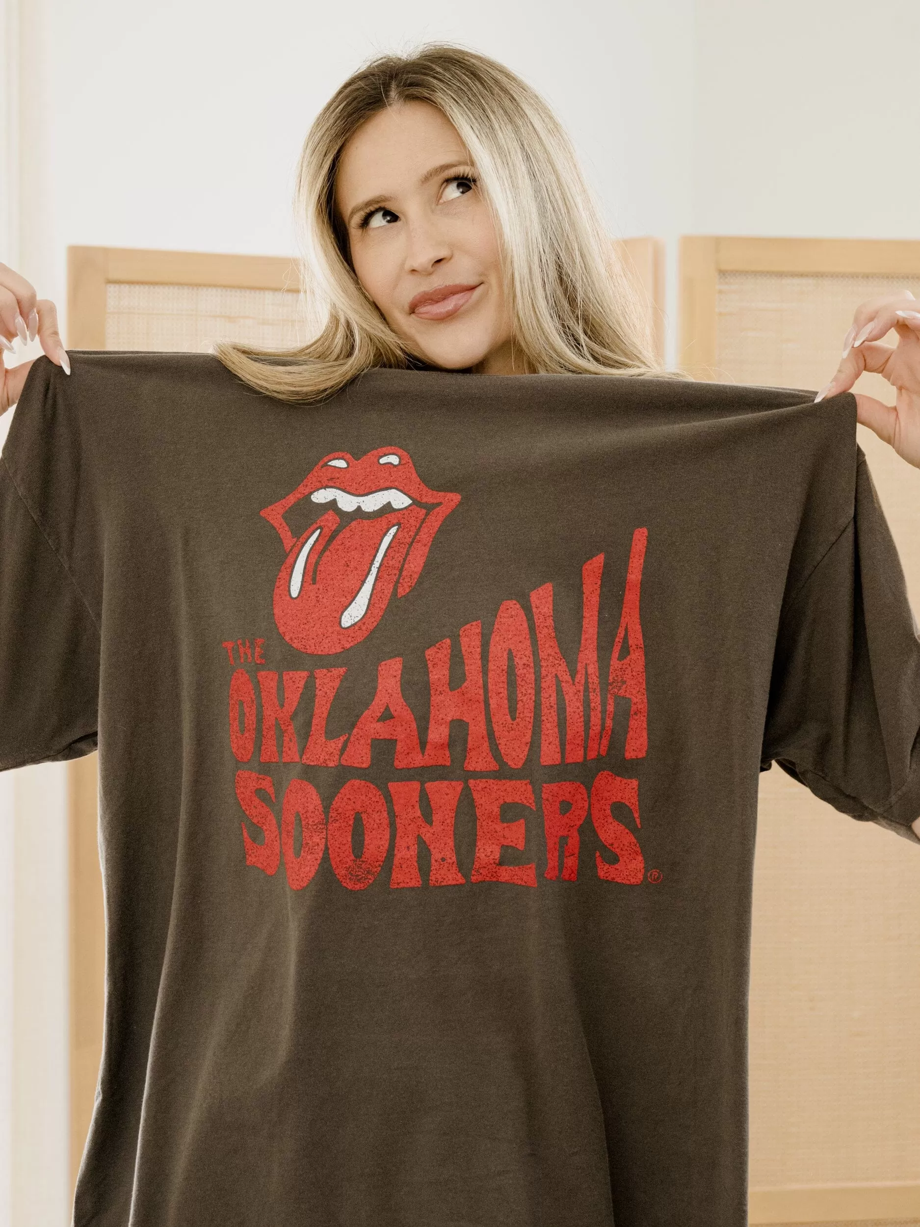 Rolling Stones OU Sooners Dazed Charcoal One Size Tee