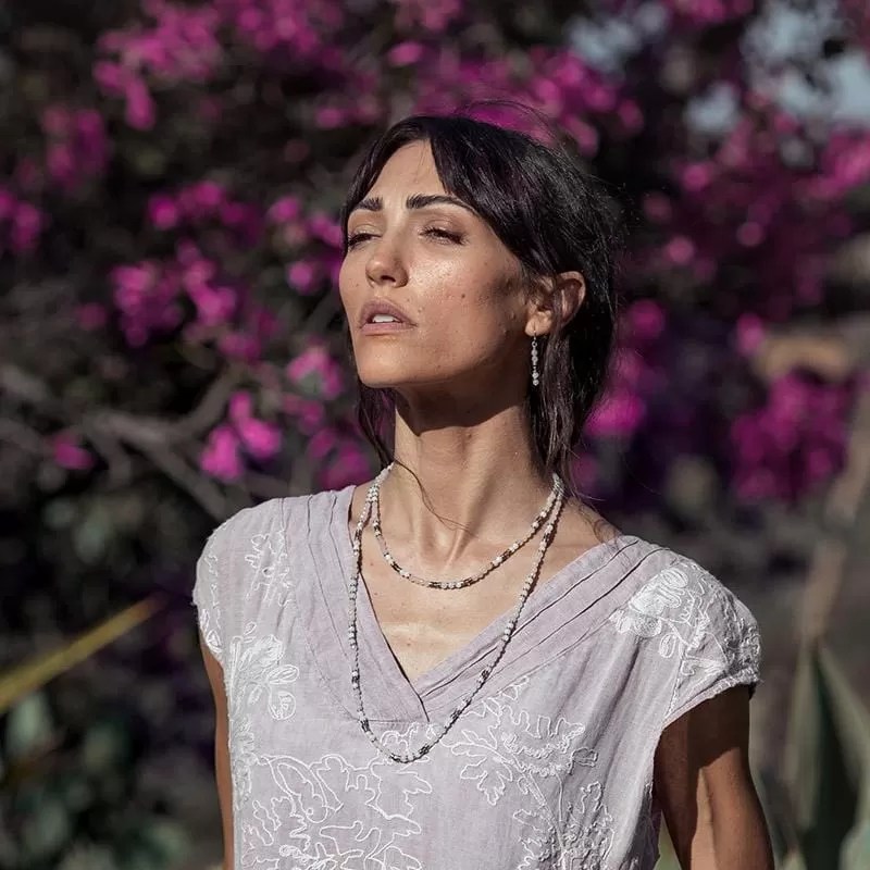 Rose Quartz Moonstone and Smoky Quartz Delicate Necklace