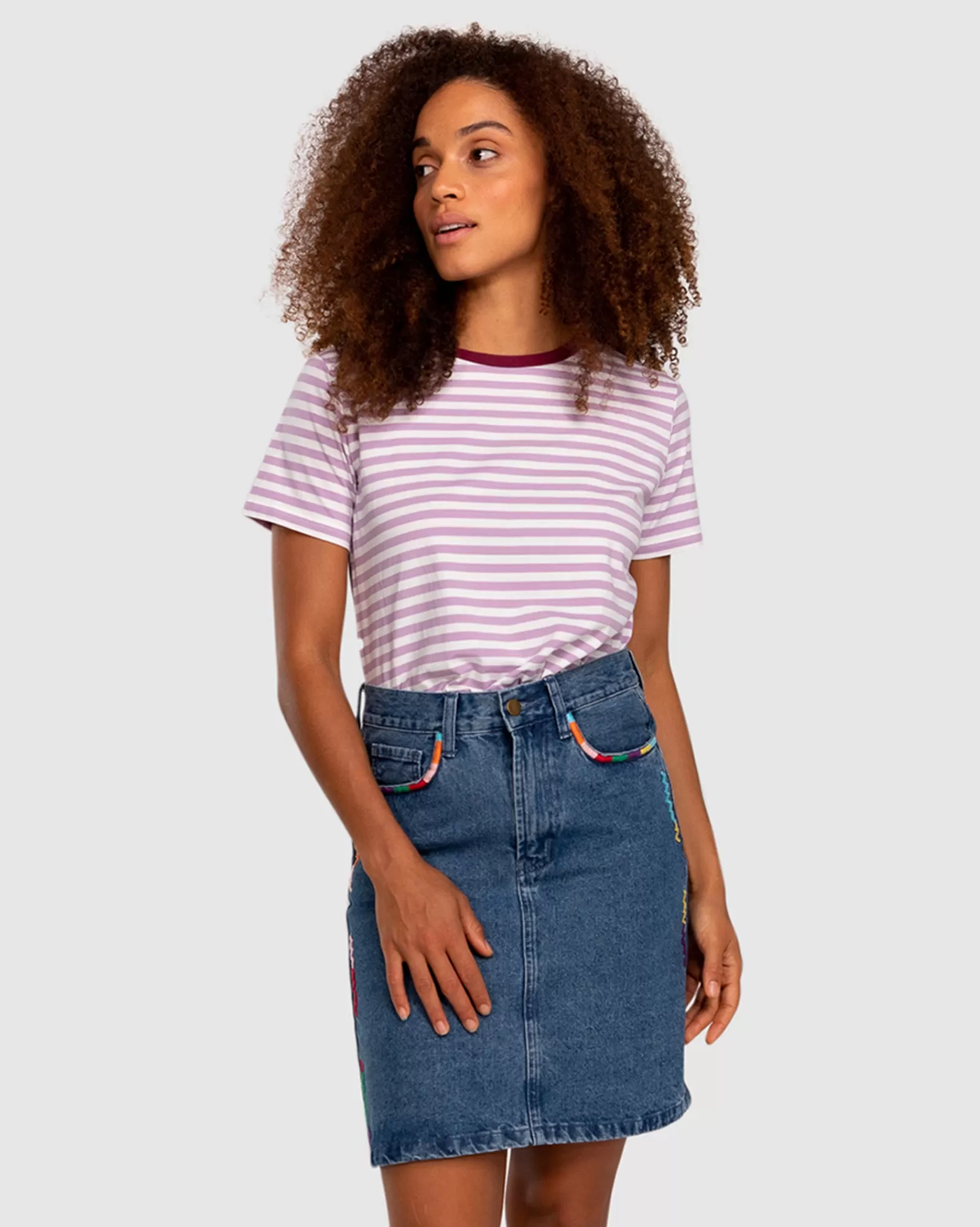 Sago Stripe Tee - Lilac Stripe