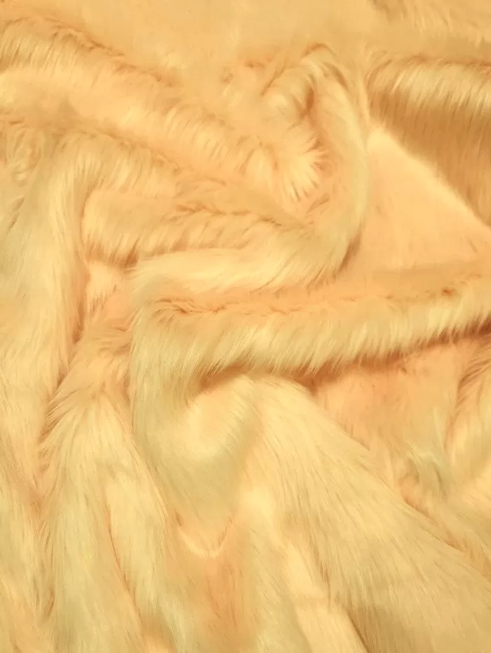 Sherbet Orange Solid Shaggy Long Pile Faux Fur Fabric / Sold By The Yard/ 15 Yard Bolt