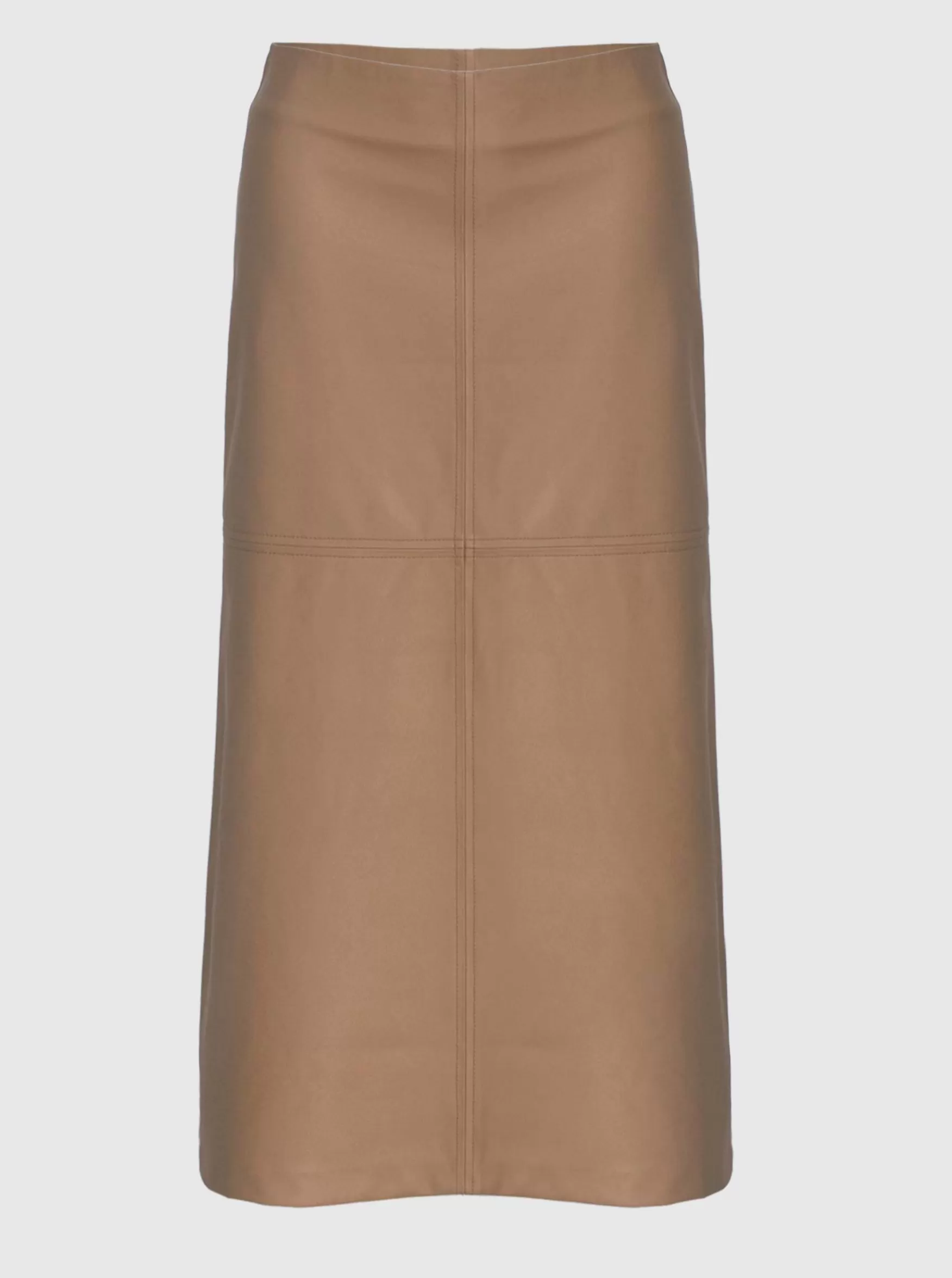 SIENNA LEATHER MAXI SKIRT - MOCHA