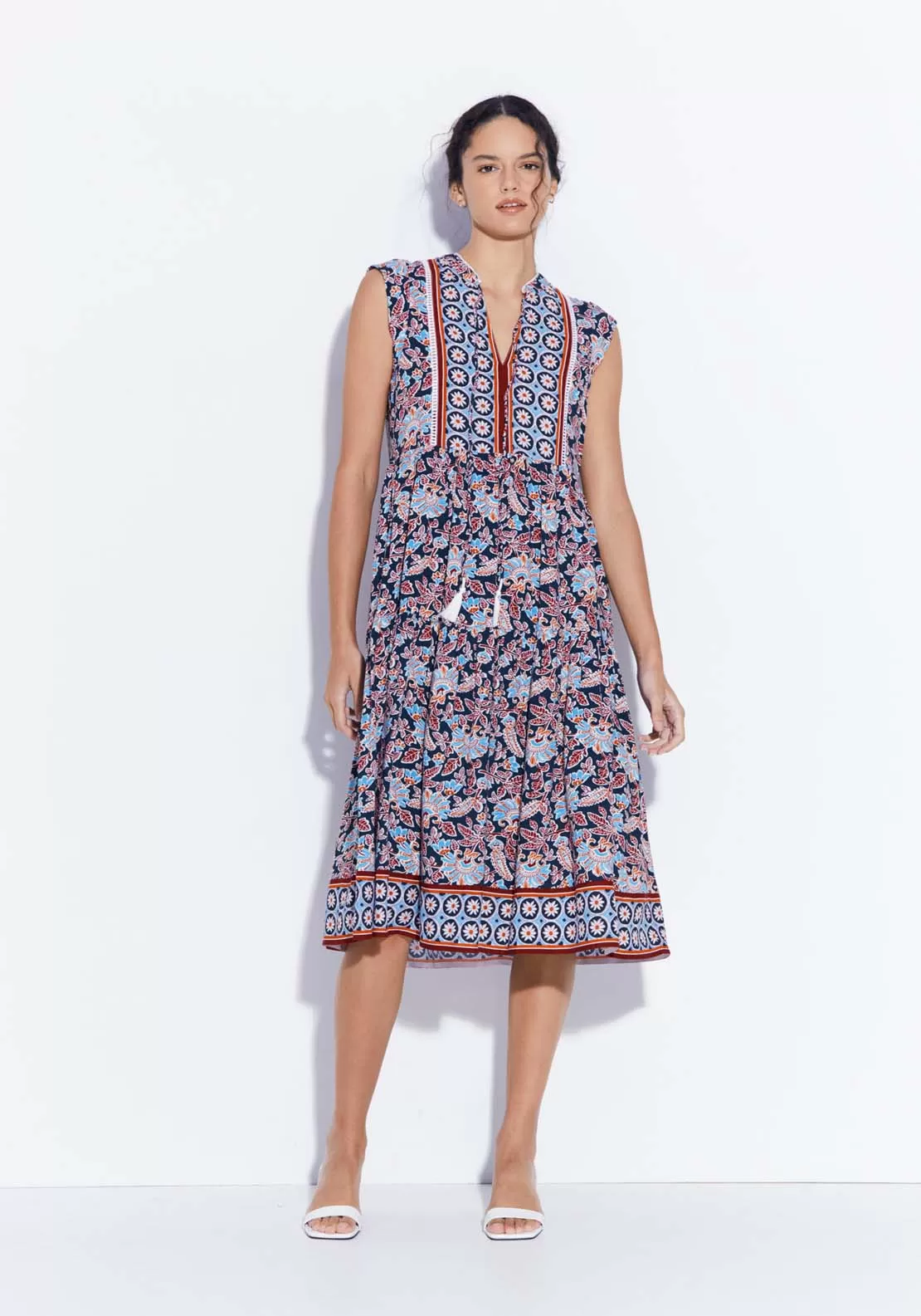 Sleeveless Printed Dress