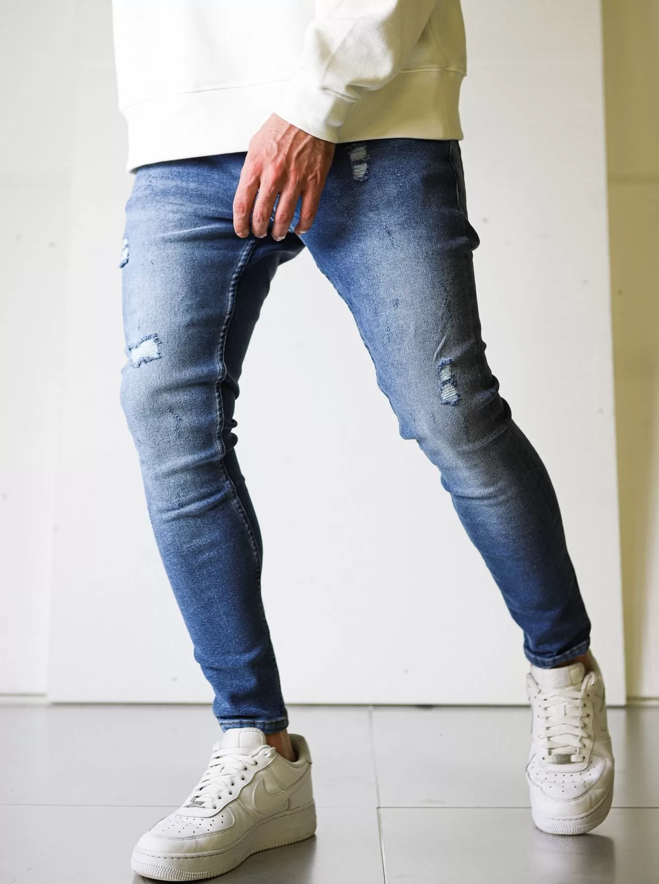 Slightly Ripped Blue Denim