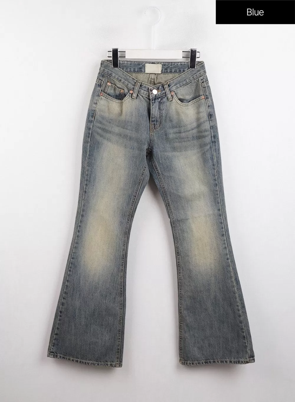 Slim Leg Washed Denim Bootcut Jeans CJ416