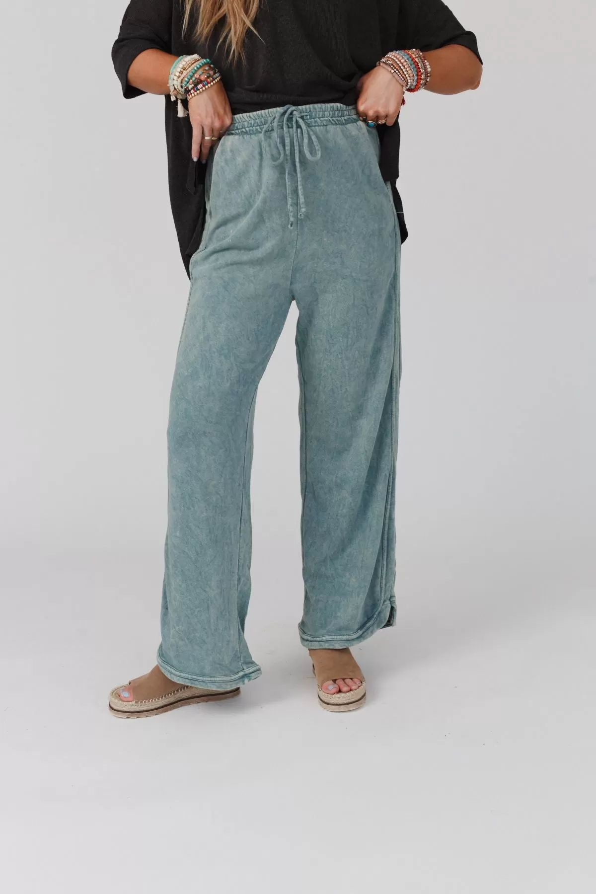 So Comfy Wide Leg Pant Full Length - Teal