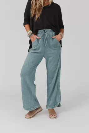 So Comfy Wide Leg Pant Full Length - Teal