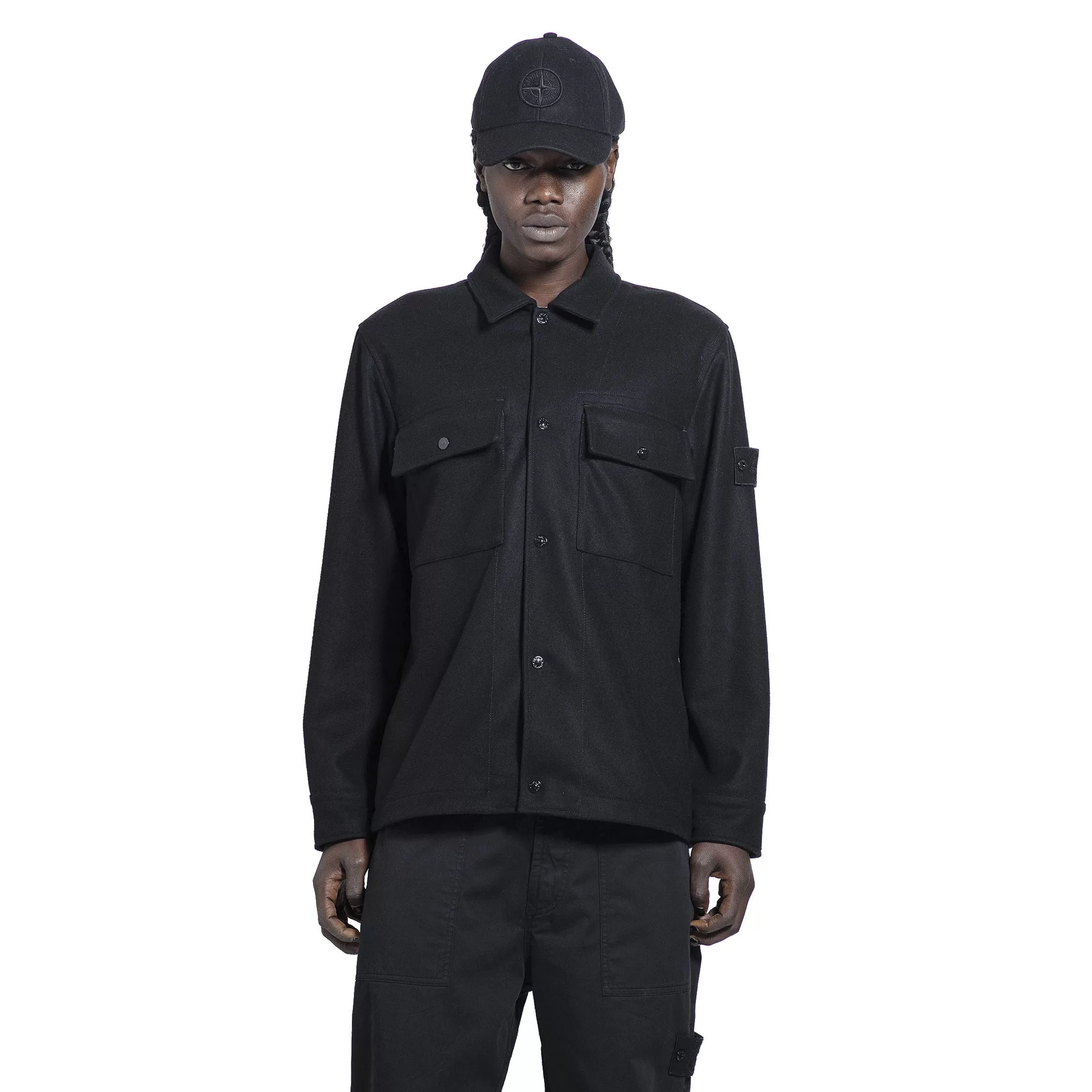 STONE ISLAND MAN BLACK JACKETS