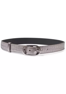 Thick Cliff Croc Belt Pewter