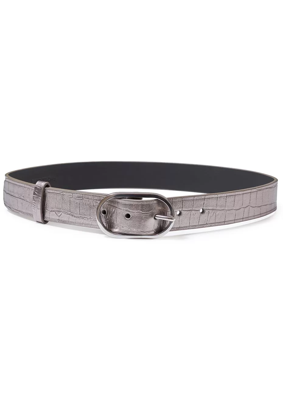 Thick Cliff Croc Belt Pewter