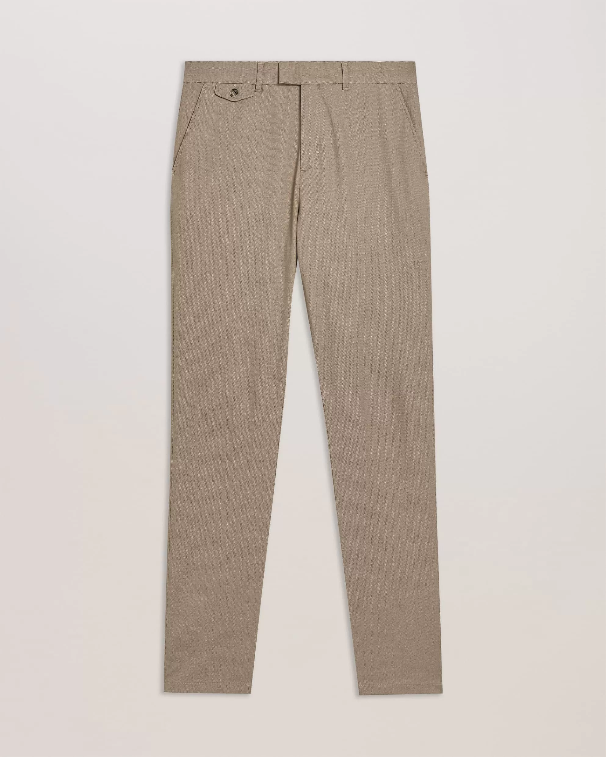 Turney Slim Fit Textured Cotton Chinos Taupe