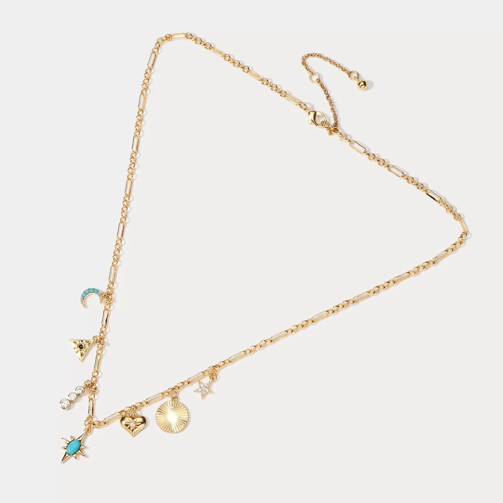 Turquoise Moon Star Necklace