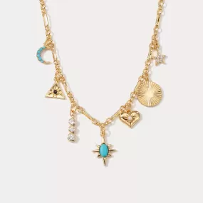 Turquoise Moon Star Necklace