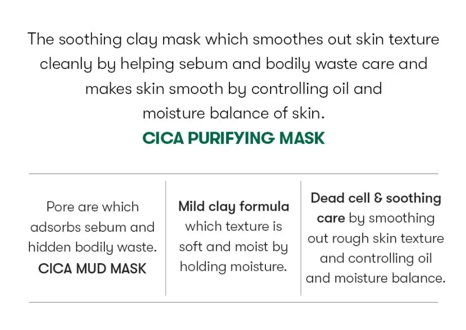 VT Cica Purifying Mask 120ml Skin Black Head Pore Oily Sebum Care Moisture