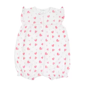 Watercolor Hearts printed Romper | Baby Girl