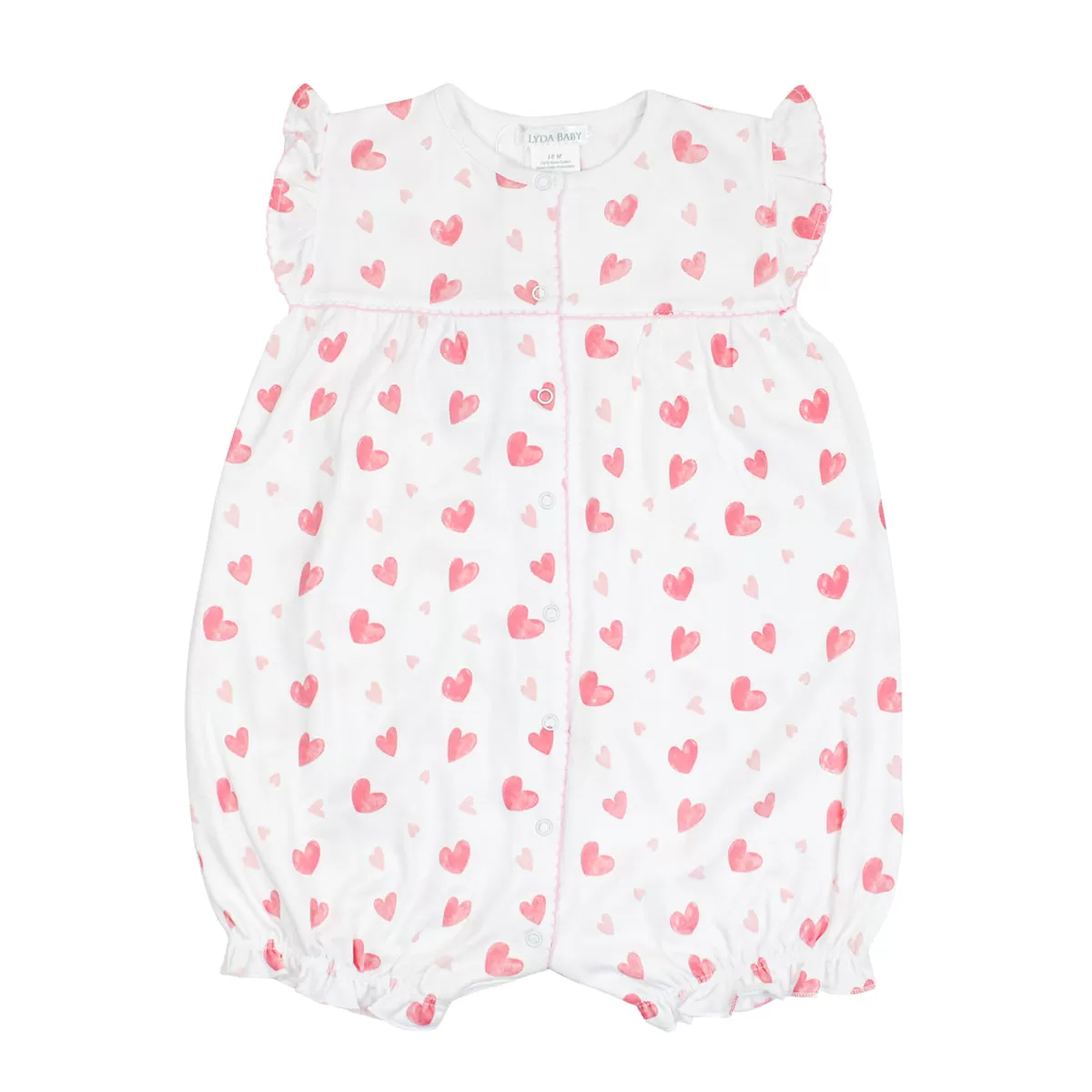 Watercolor Hearts printed Romper | Baby Girl