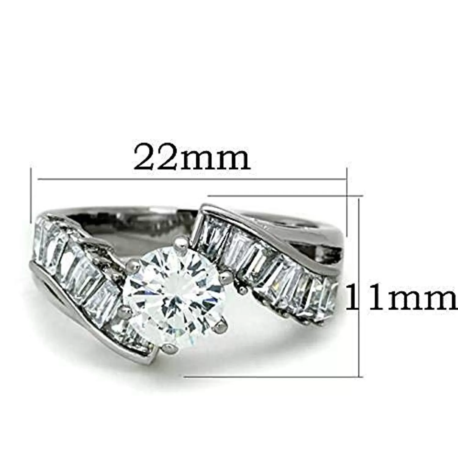 WildKlass Stainless Pave Steel Ring High Polished (no Plating) Women AAA Grade CZ Clear