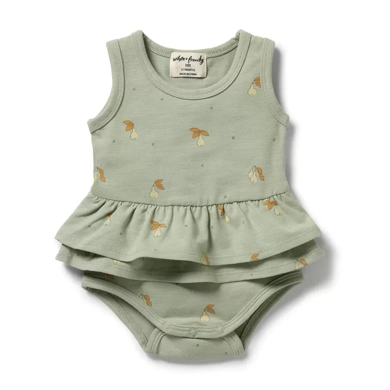 Wilson & Frenchy - Organic Ruffle Bodysuit - Perfect Pears