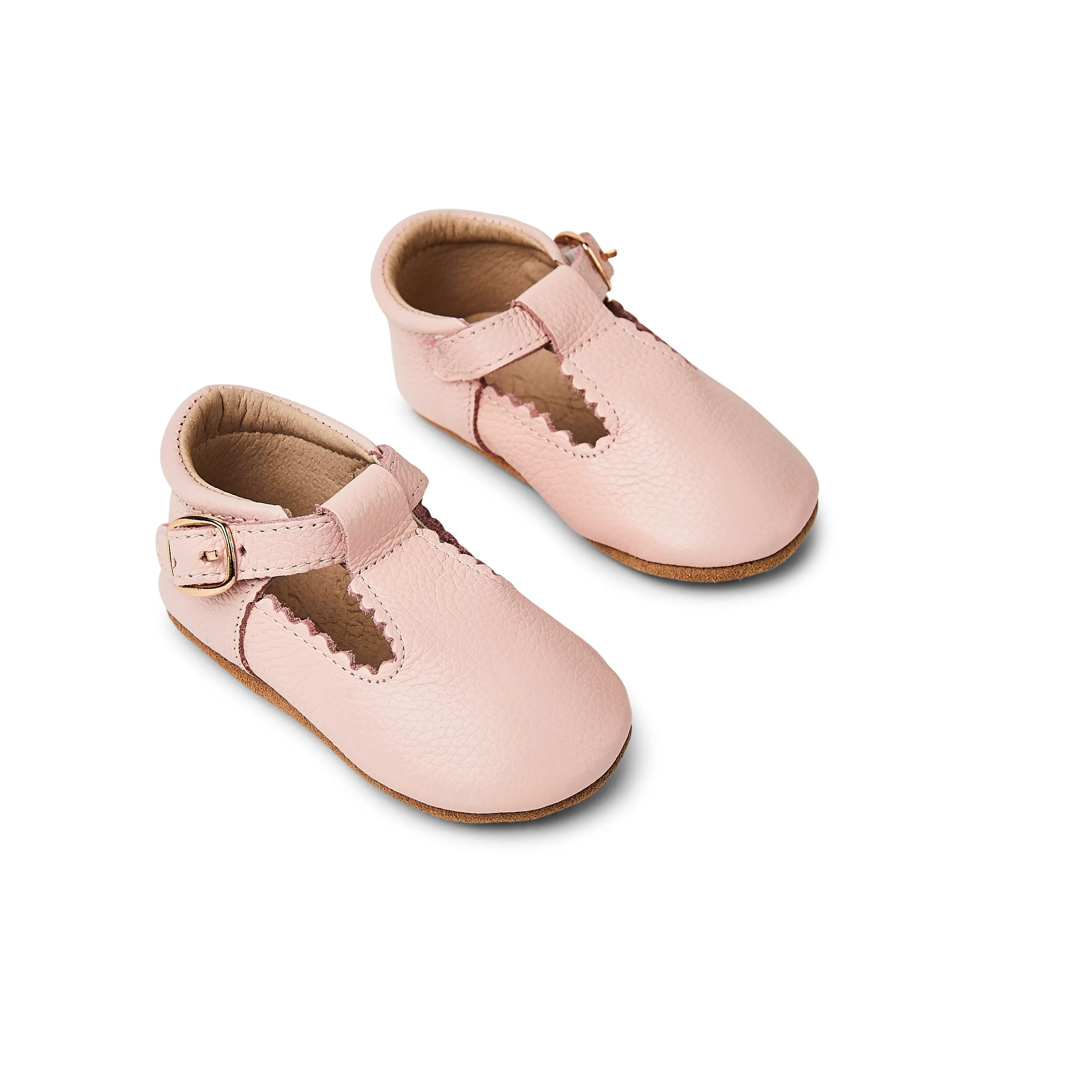 Wisp Pink Leather Baby T Bar Shoe